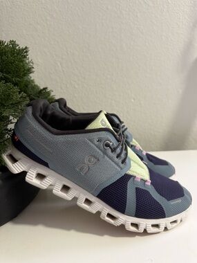 On Running Women's Athletic Shoes in Navy, Light Blue, Mint, and White